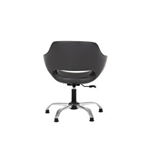 Krom Metal Ayaklı Ofis Çocuk Odası Çalışma Sandalyesi (ayarlanilabi̇li̇r) Papuçlu Deri̇ Ci̇ervo