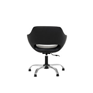 Krom Metal Ayaklı Ofis Çocuk Odası Çalışma Sandalyesi (ayarlanilabi̇li̇r) Papuçlu Deri̇ Ci̇ervo