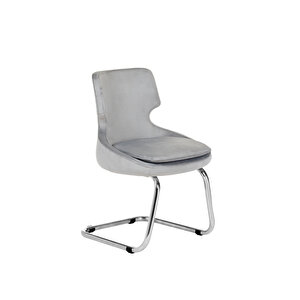 Krom Metal Ayaklı Ofis Çocuk Odası Çalışma Sandalyesi (ayarlanilabi̇li̇r) Kumaş Sele Kulak GRİ Gri