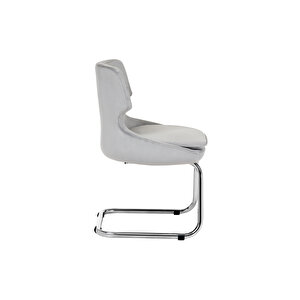 Krom Metal Ayaklı Ofis Çocuk Odası Çalışma Sandalyesi (ayarlanilabi̇li̇r) Kumaş Sele Kulak GRİ Gri
