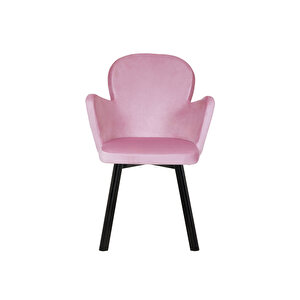 Salon/mutfak Sandalyeleri̇(baby Faces Kumaş/gri̇ Ayak ) Kelebek Pembe