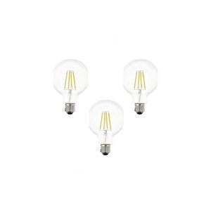 G95 6500k Beyaz Led 3'Lü Rustik Dekoratif Ampul Vintage Aydınlatma