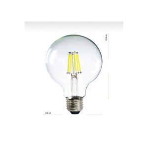 6500k Beyaz Led Rustik Dekoratif Ampul Vintage Aydınlatma G95 Beyaz