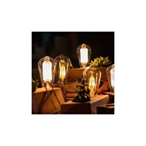Edison St 64 Flamanlı Rustik Led Ampul Armut Model Rustik Ampul