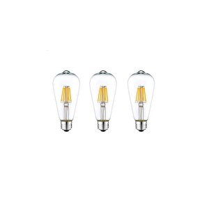 St64 4w 6500k Beyaz Led Rustik 3'lü Paket Dekoratif Ampul Vintage Aydınlatma