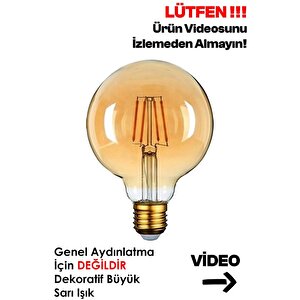 5 Adet 4w G95 Günışığı Rustik Ampül - Dekoratif Ampül