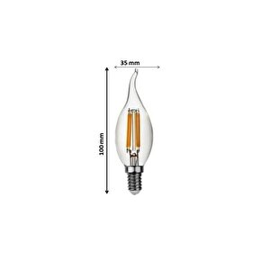 4w Dimmerli Avizeler Için Dekoratif Rustik Kıvrık Led Ampul E-14 Duylu 3200k Sarı Işık 5 Adet