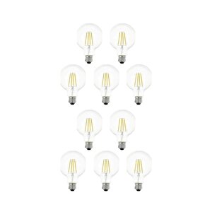 G95 6 Watt 10 Adet E27 Şeffaf Cam Beyaz Işık (6500k) Led Filamentli Rustik Ampül