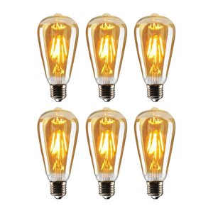 Rustik Led Ampul Amber E27 Duy Armut Tipi St64 Dekoratif - Toptan Koli Fiyatı-50 Adettir