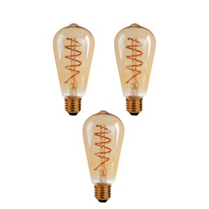 3adet-spiral Filamentli Dekoratif Ampul 4w St64