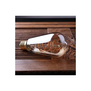 3adet-spiral Filamentli Dekoratif Ampul 4w St64