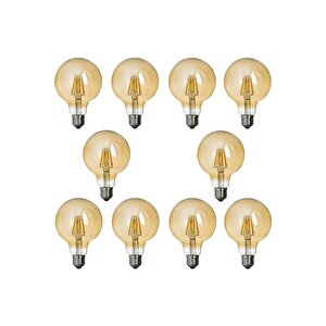 G95 Flamanlı Rustik 4w Led Ampul 10'lu Dekoratif Vintage Aydınlatma