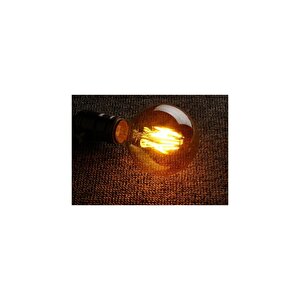 G95 Flamanlı Rustik 6w Led Ampul 5'li Dekoratif Vintage Aydınlatma Amber Rengi