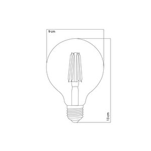 Rustik Led Ampul E27 G95 6w Gün Işığı