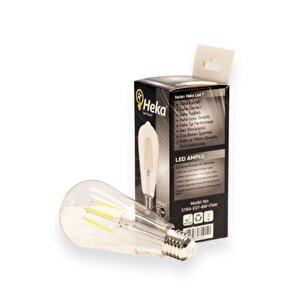 4'lü Led Rustik Ampul Şeffaf 6 W Sarı Işık 2700k 8699089463811