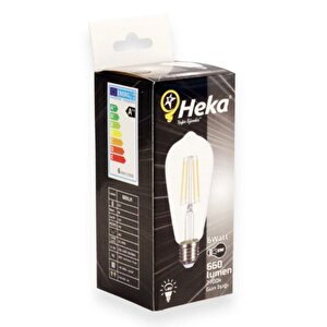 4'lü Led Rustik Ampul Şeffaf 6 W Sarı Işık 2700k 8699089463811