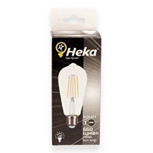4'lü Led Rustik Ampul Şeffaf 6 W Sarı Işık 2700k 8699089463811