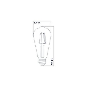 St64 Filament Tip Rustik Ampul 6 Watt Led Ampul