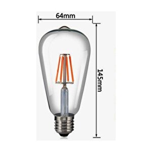 St64 Filament Tip Rustik Ampul 6 Watt Led Ampul