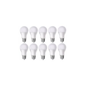 Led Ampul Beyaz Renk 9 Watt Tasarruflu 10 Lu Paket