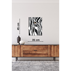 El Yapımı Üç Boyutlu Ahşap Zebra Tablo