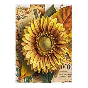 Gazeteler Ve Kasımpatı Tasarım Mdf Tablo 35cm X50cm 35x50 cm