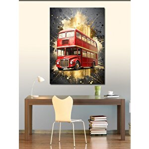 Kanvas Tablo Kırmızı Çift Katlı Otobüs 100x140 cm