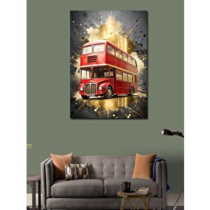 Kanvas Tablo Kırmızı Çift Katlı Otobüs 100x140 cm