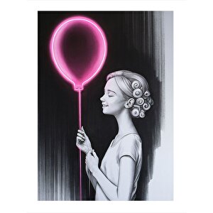 Balonlu Kız Modern Mdf Tablo 35cm X50cm 35x50 cm