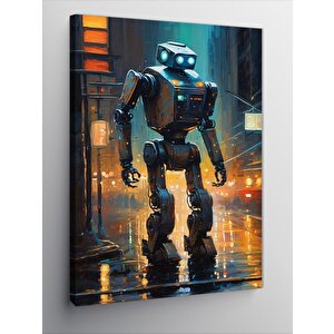 Kanvas Tablo Şehirdeki Robot 70x100 cm