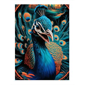 Tavus Kuşu Tasarım Mdf Tablo 25cmx 35cm 25x35 cm
