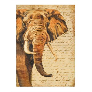 Gazete Fonlu Fil Mdf Poster 25cmx 35cm 25x35 cm