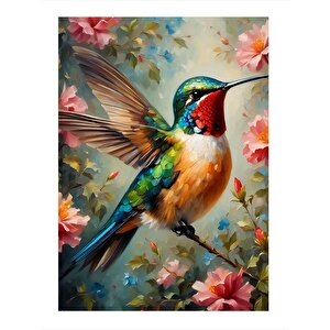 Renkli Arı Kuşu Dekoratif Ahşap Tablo 25cmx 35cm 25x35 cm