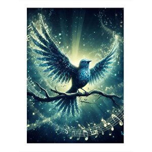 Kanatlarını Açmış Mavi Kuş  Tasarım Mdf Tablo 35cm X50cm 35x50 cm