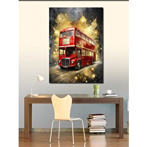 Kanvas Tablo Çift Katlı Kırmızı Otobüs 70x100 cm