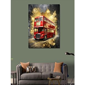 Kanvas Tablo Çift Katlı Kırmızı Otobüs 70x100 cm