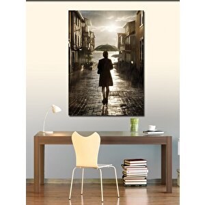 Kanvas Tablo Şemsiyeli Kadın 100x140 cm
