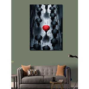 Kanvas Tablo Kırmızı Şemsiyeli  100x140 cm