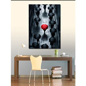 Kanvas Tablo Kırmızı Şemsiyeli  70x100 cm