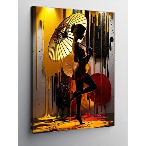 Kanvas Tablo Şemsiyeli Kadın 70x100 cm