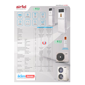 Airfel Lva125a (Montaj Dahil) 42000 Btu Salon Tipi Inverter Klima R32 A++