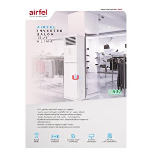 Airfel Lva125a (Montaj Dahil) 42000 Btu Salon Tipi Inverter Klima R32 A++