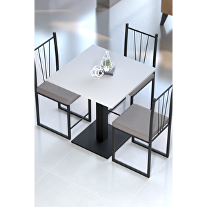 Klas Beyaz Kare Mutfak Masası Yemek Masası Bi̇stro Masa 70x 70 cm 1691b