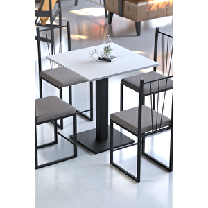 Klas Beyaz Kare Mutfak Masası Yemek Masası Bi̇stro Masa 70x 70 cm 1691b