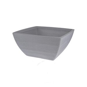 Yivli Gri Plastik Kare Saksı G 52 Cm D 52 Cm Y 25 Cm