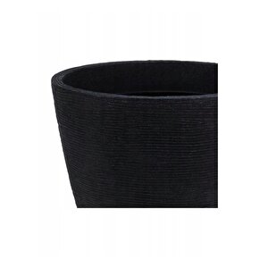 Yivli Antrasit Plastik Saksı Çap 39 Cm Yükseklik 42 Cm