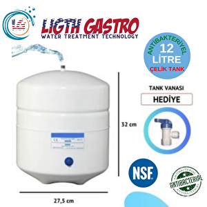 Light Gastro Beyaz 12 Litrelik Antibakteriyel Çelik Tanklı  Montaj Dahil Su Arıtma Cihazı