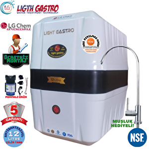 Light Gastro Beyaz 12 Litrelik Antibakteriyel Çelik Tanklı Pompalı Montaj Dahil Su Arıtma Cihazı