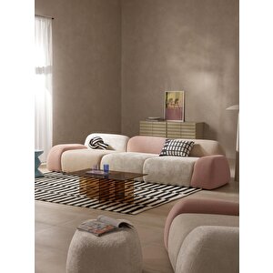 Mode Pier Üçlü Kanepe Koltuk 3 Modül 3 Renk Bukle Kumaş İşbir Sünger (dai̇reni̇ze Tesli̇m) Çok Renkli