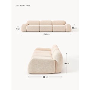 Mode Pier Üçlü Kanepe Koltuk 3 Modül 02 Bej Bukle Kumaş İşbir Sünger (dai̇reni̇ze Tesli̇m)